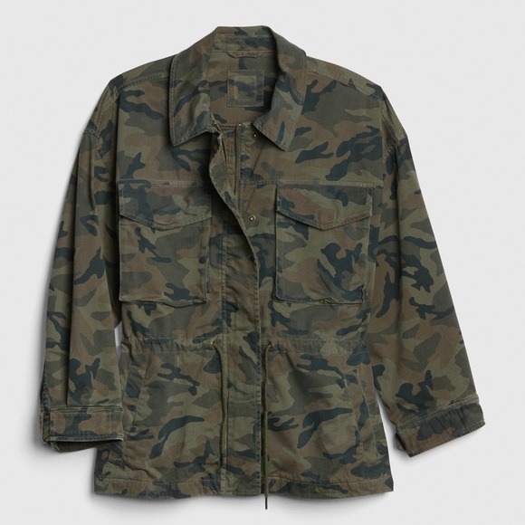 Oversized Camo Print Utility Jacket by The Gap - Picture 2 of 4
